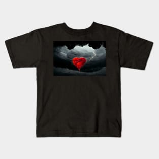 Broken Heart in the Clouds /  Broken Hearts Unwind Designs Kids T-Shirt